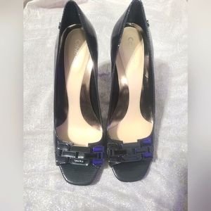 Calvin Klein Black Open Toe Work Heel! Great for work!